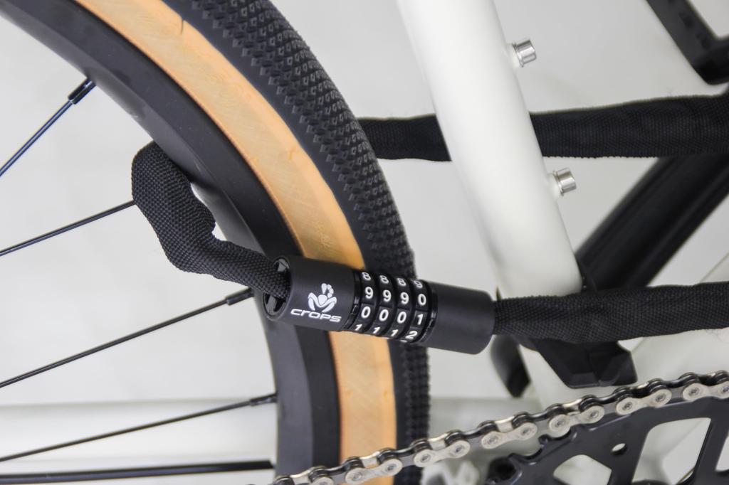 CROPS Bicycle Chain Lock with Dial Lock and Password Japanese for Cross Bikes Change, Brand, 120cm, Lightweight, Compact, Anti-Theft, (G.GREEN)