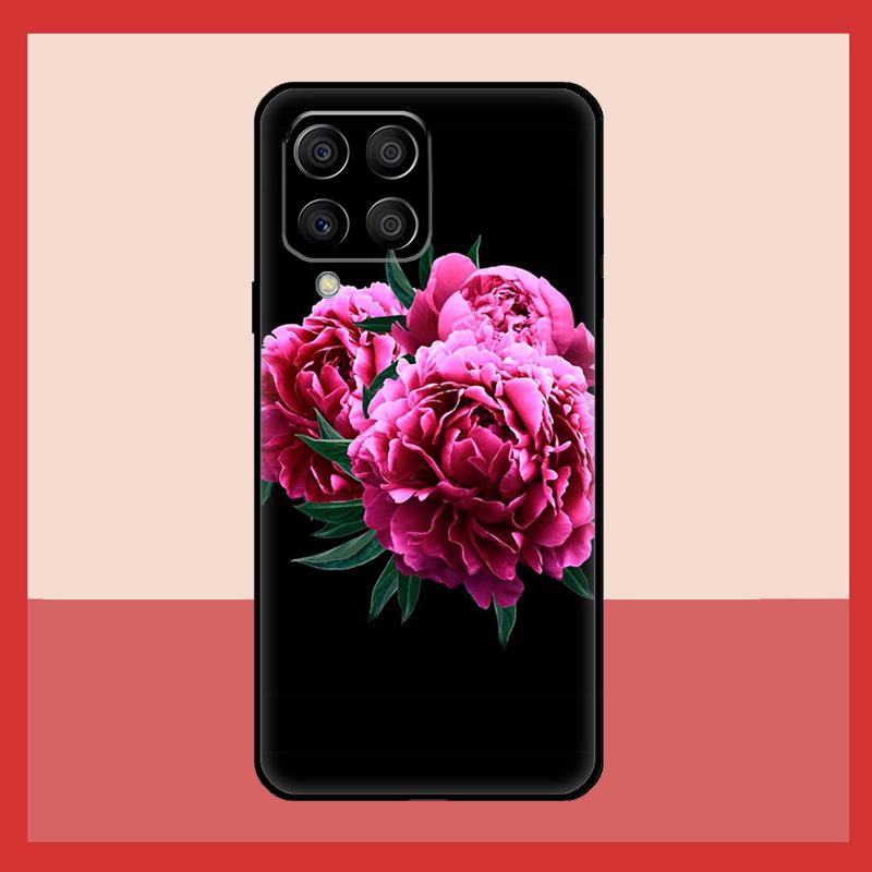 Elegant Pink Purple Peony Flower Case For Samsung Galaxy M56 M12 M06 M32 M52 M35 M55 M15 M11 M13 M14 M16 M36 M31 M53 M34 M54