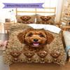 Poodle Marejus Dog Pattern Bedding Quilt Set Quilt Cover Pillowcase Home Decoration Gift (1 * duvet cover + 2 * pillowcase, without core)
