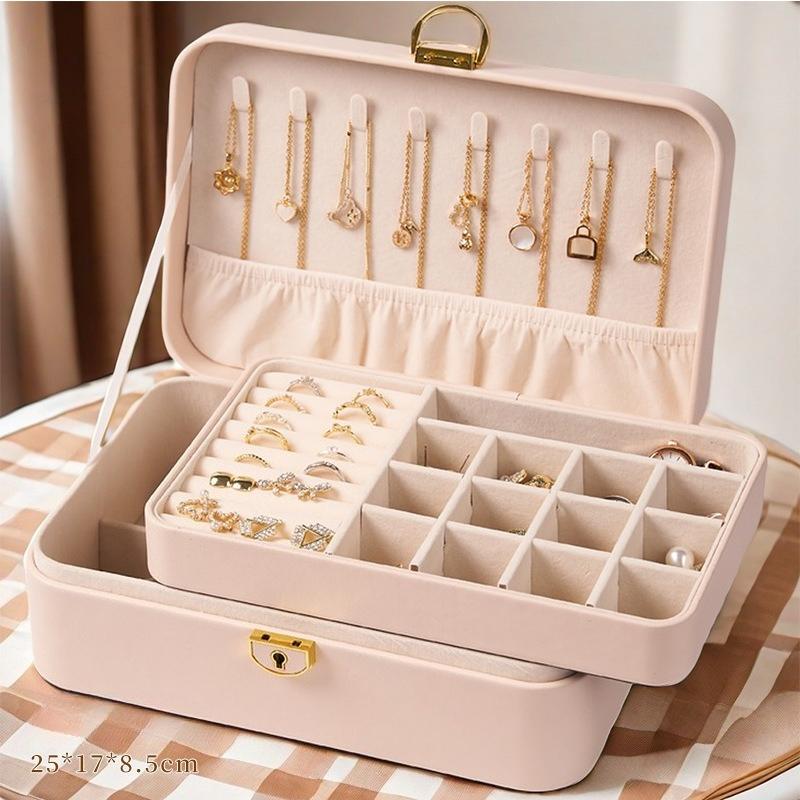 Large capacity new multi-layer jewelry storage box, high-end lockable jewelry box, multifunctional