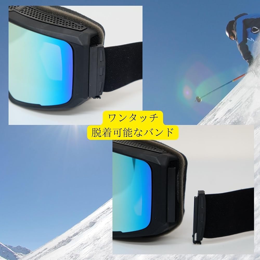 Fujikaze SNG-02 Heated Goggles Anti-Fog REVO Mirror 99% UV Protection for Skiing Snowboarding Winter Sports Gold Gray Lens