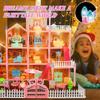 Casa de Muñecas de Ensueño para Niñas con Figuras de Muñecas, Accesorios, Luz LED