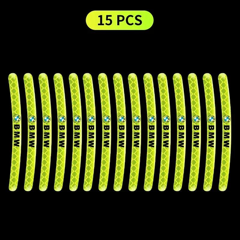 Car Bike Motorcycle Wheel Hub Reflective Stickers For BMW 13 5 Series F20 F21 F22 E87 E88 E90 E60 G30 E84 F10 F30 M X1 X3 X4 GT