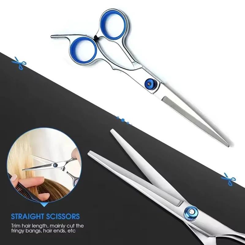 2pcs/set V-shape Flat Comb with Scissors Salon Hair Straightner Brush Professional Haircutting Scissors Home Salon Accessories