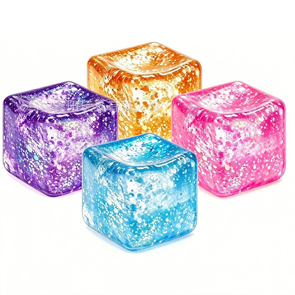 Cubo Aurora Jumbo da 5,5 cm Giocattolo Squishy Maltosio Galassia Glitter Riempito di Zucchero Spremi Ultra Lento Rimbalzante Giocattolo Sensoriale Fidget per Sollievo