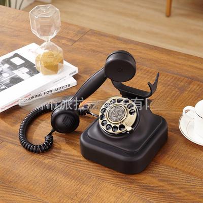 Luxuriöses europäisches antikes Retro-Telefon aus dem Jahr 1928, Festnetztelefon mit Wählscheibe für Zuhause oder im Hotel