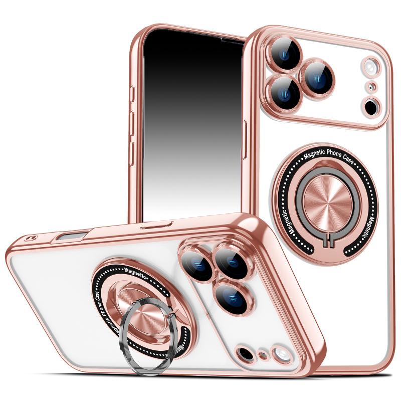 

360° Rotate Metal Ring Holder Phone Case For iPhone 17 Air 16 15 14 Plus 13 12 11 Pro Max For Magsafe Magnetic Shockproof Cover iPhone 11 Pro