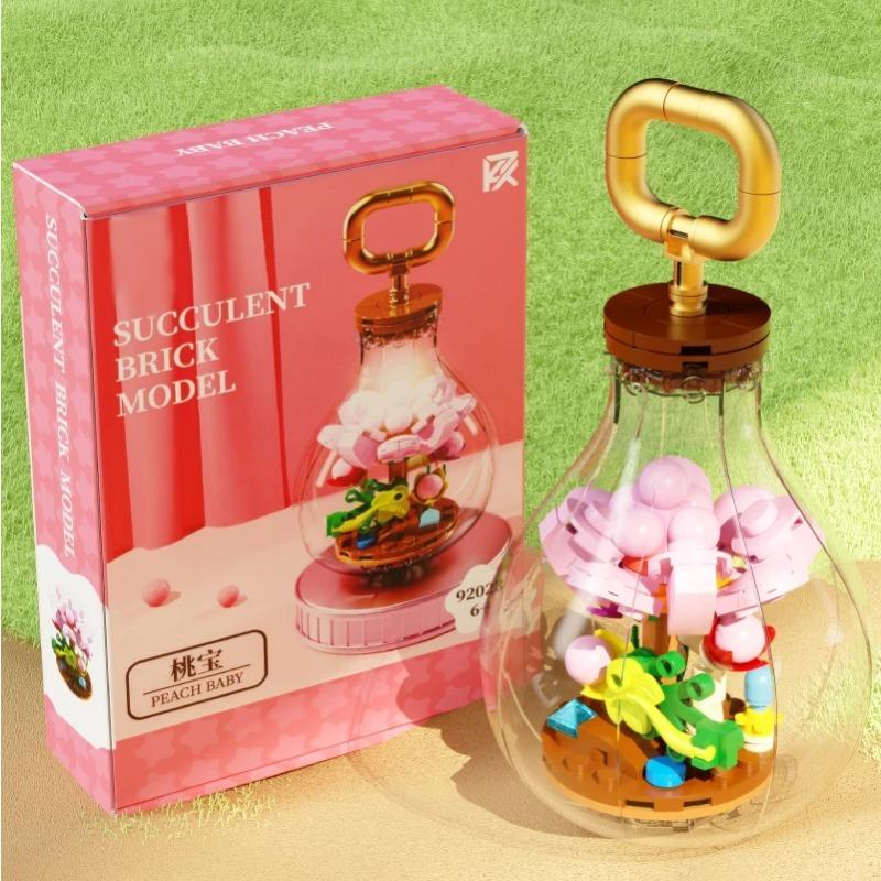 

Creative Succulent Glower Bulb Building Blocks Eternal Flower Assembly Bricks Home Decoration Girl Holiday Gifts Children Toys style 1