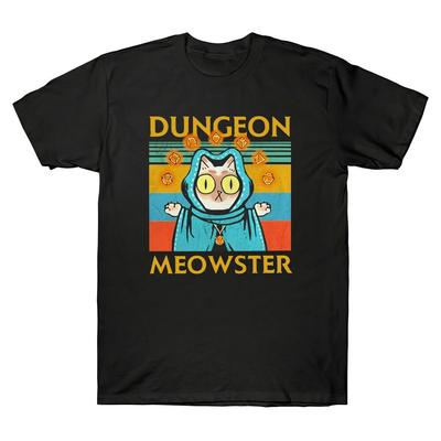 Cat Dungeon Meowster Dungeons And Dragons Cat Roleplay Game Vintage unisexové tričko