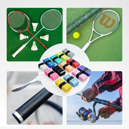12ks Pickleball Grip Tapes Samolepící protiskluzové Superabsorpční Živé barvy Univerzální tenisové rakety Grip Tape Overgrip