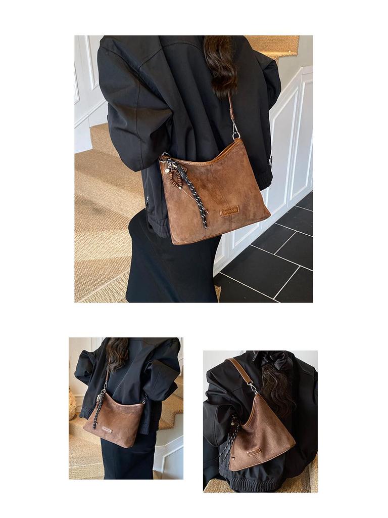 2025 Autumn Women's Leopard Print Large Capacity Crossbody & Shoulder Bucket Bag