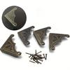 8Pcs Furniture Fittings Antique Corner Bracket Jewelry Gift Box Wood Case Decorative Feet Leg Corner Decorative Protector +Nails