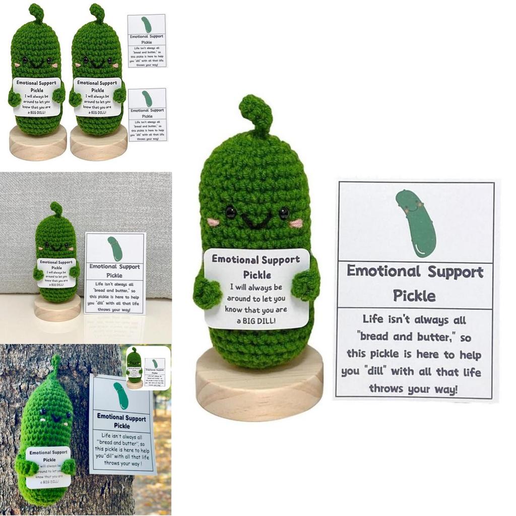 Handmade Crocheted Funny Cucumber And Potato Woolen Expression Gift Set
