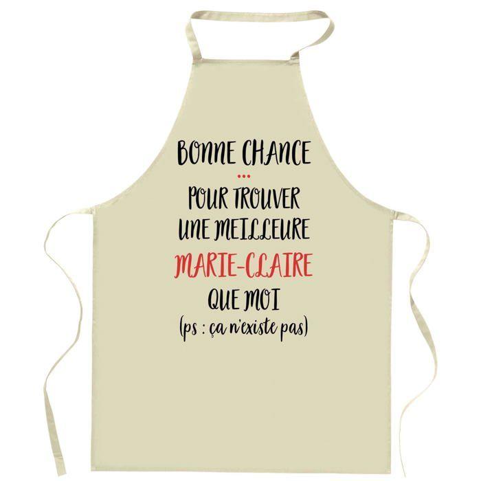 Tablier de cuisine - Planetee «Marie‑Claire ça n'existe pas» - Impression bretonne - Coton résistant - Fabriqué en France
