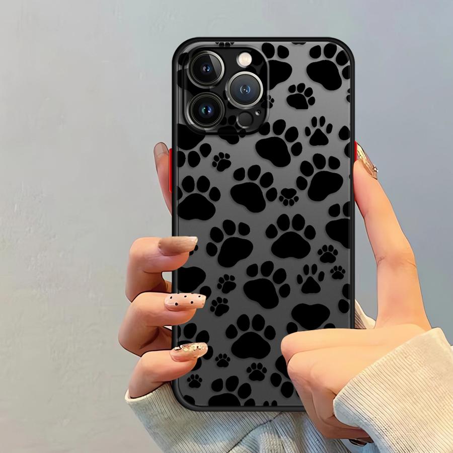 Case for iPhone 17 Pro Max 11 Air XS XR 14 12 16 Plus 7 8 SE 15 13 Mini Funda Back Phone Cover Cute Pet Paw Prints