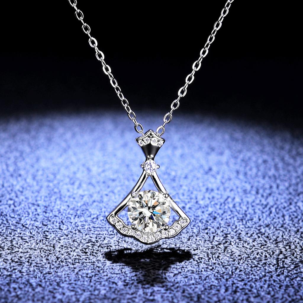 Tancise S925 Ασημένιο κολιέ Moissanite Luxury Personality Κρεμαστό Γυναικείο Κλασικό κολιέ Παλίρροια Δώρο για πάρτι