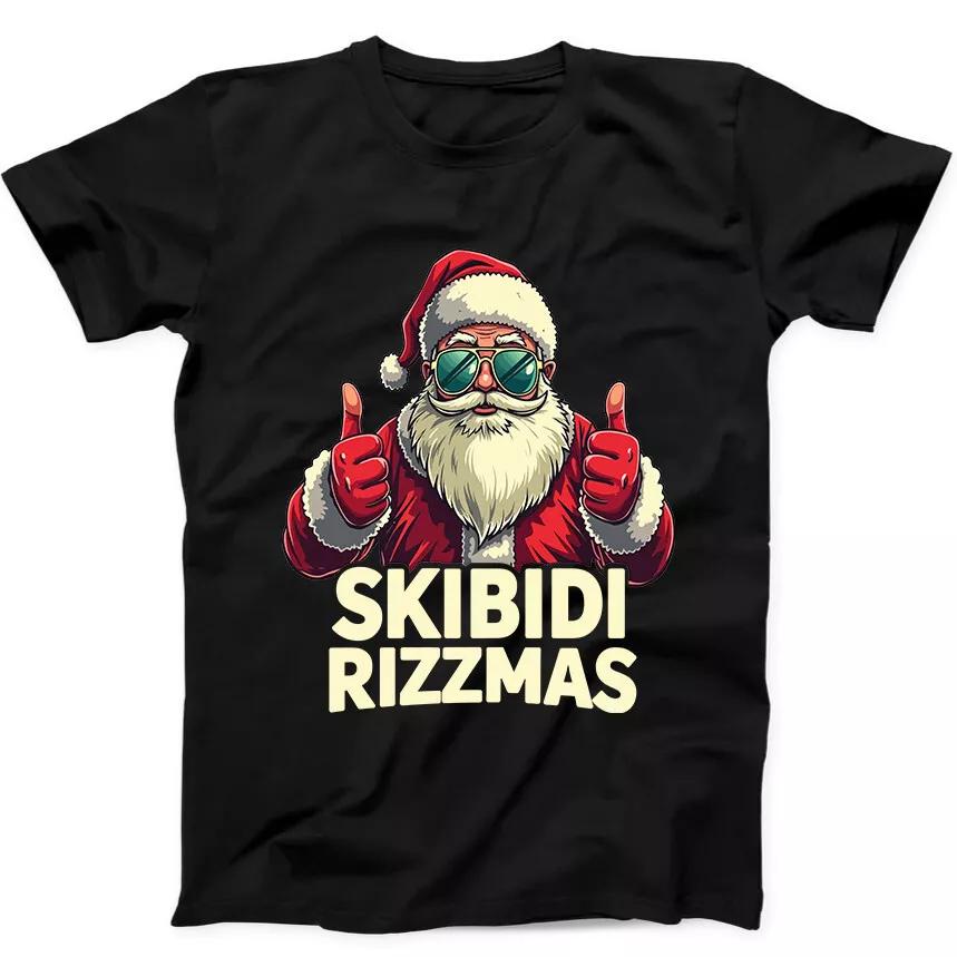 Skibidi Rizzmas Christmas Rizz Santa Funny Gift Tee Black T Shirt 281