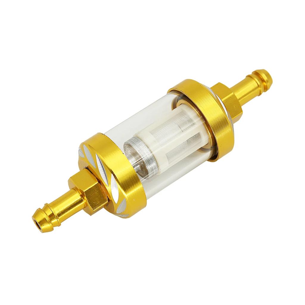 8mm CNC Aluminum Alloy Glass Gas Fuel Gasoline Oil Filter Moto for Dirt Pit Bike 125/140/150/160cc CRF70 90 110 TTR100 110 KLX65