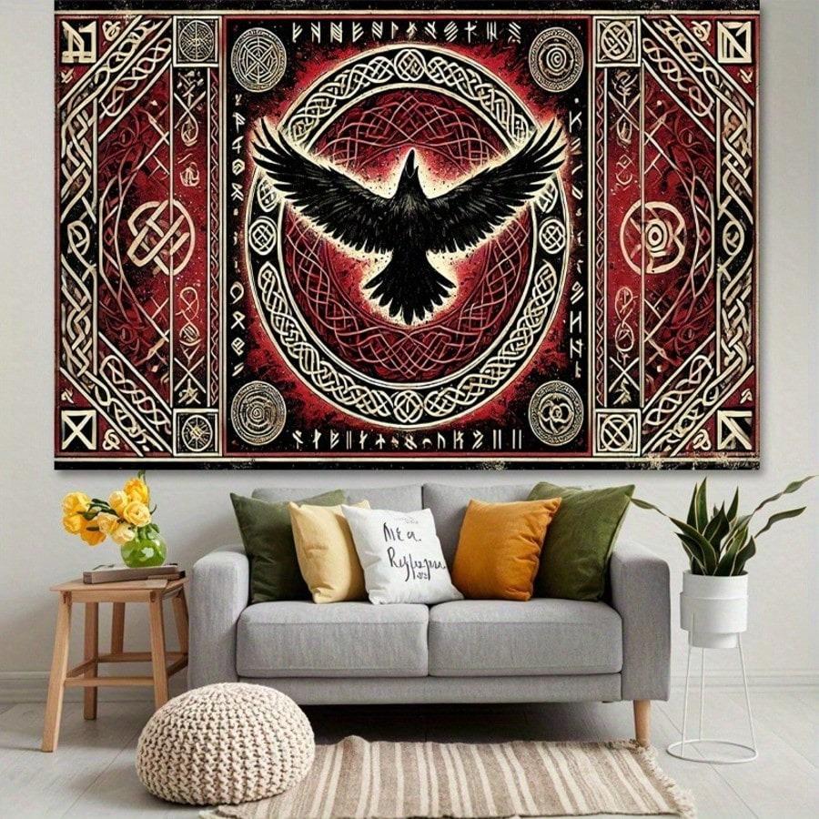 Mysterious Formation and Eagle Printed Tapestry Hippie Wall Wallpaper Bohemian Wall Wallpaper Mandala Home Decoration