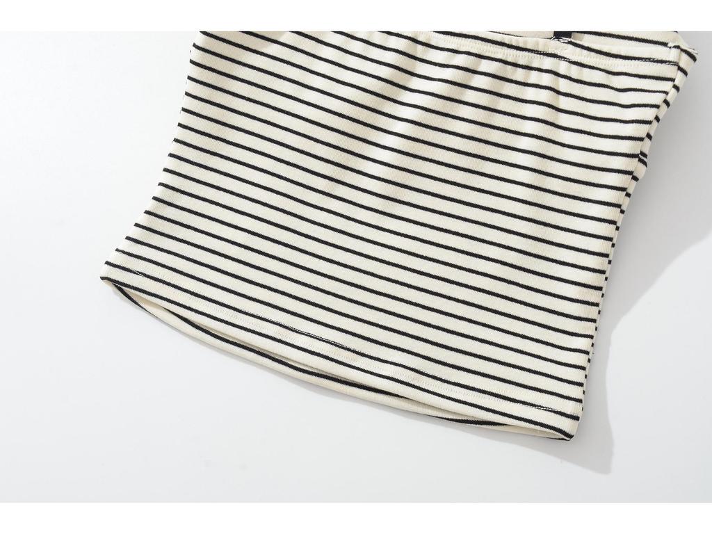 Women's Designer Slim-Fit Black Striped Camisole with Padded Bust - Chest-Enhancing Summer Knit Tank Top