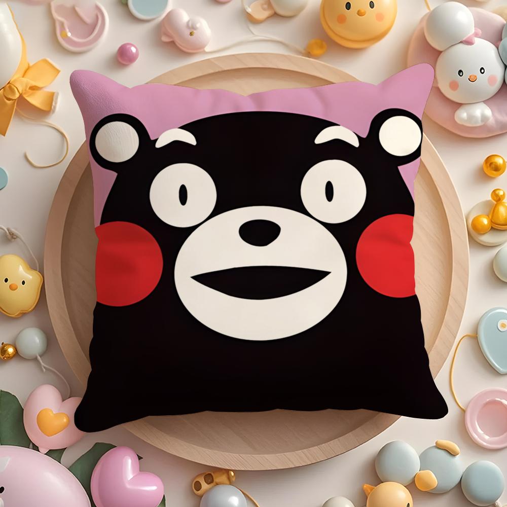 Cute K-kumamonS Cushion Cover Home & Car Multi-Scene Pillow Cover - Reversible, Soft & Durable for Daily Use
