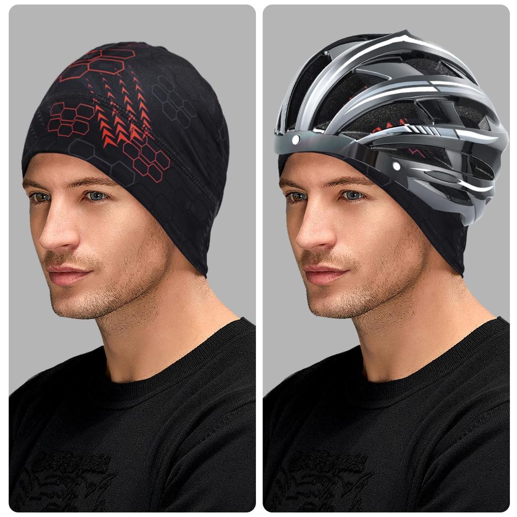 [BOBILIFE] Winter Warm Skull Cap - Windproof and Warm, Suitable for Outdoor Activities and Wearing Under a Helmet (Red)
