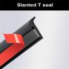 5M Slanted T Seal Strip Rubber Car Bumper Fender Trim Molding Weatherstrip Black