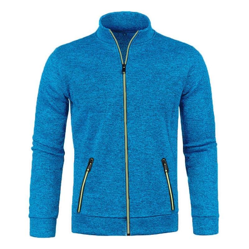 New Autumn and Winter Men's Zipper Sweater Sleeves Thin Velvet Top Sweater Jacket
