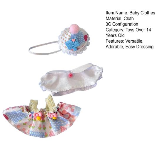Baby Doll Clothes for 10cm Doll Mini Plush Doll Outfits Cute Dress-Up Outfit Doll Lover Collection Clothing for Fans