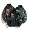 Large Size Trendy Fashion Jacket Stand Collar Casual Spring and Autumn New Loose Men's Motorcycle Leather Jacket for Men