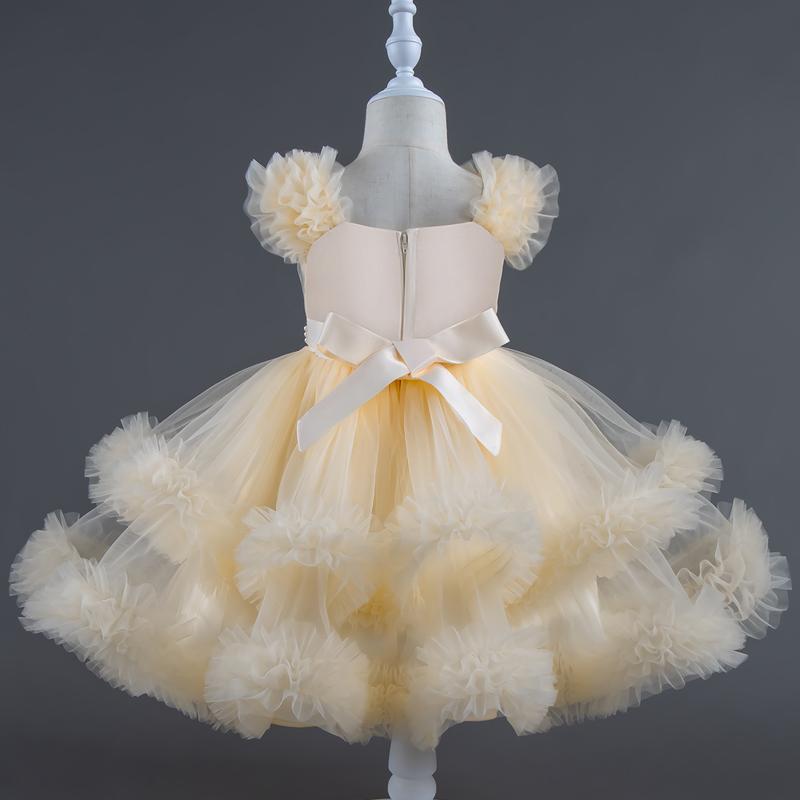 Baby Dress 0-5 Years Old Birthday Party Wedding Sleeveless Mesh Fluffy Cute Girl Princess Dress