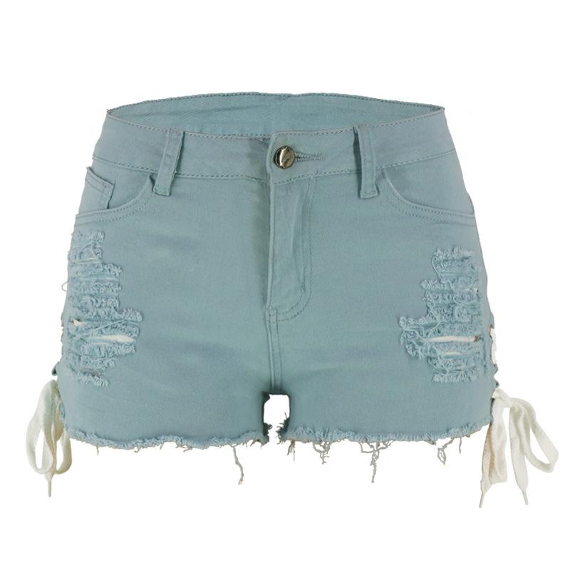 Ripped Tassel High-Rise Split Shorts