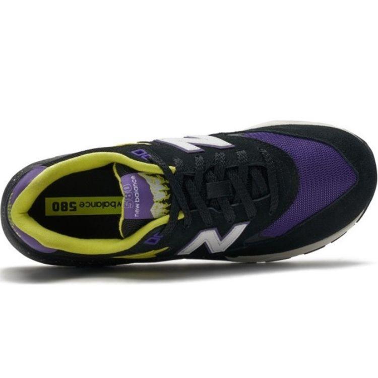 New Balance Nb 580 Classic Splicing Comfortable Fabric Shock Absorption Low Top Casual Running Shoes Unisex sneaker Black Purple CMT580TF