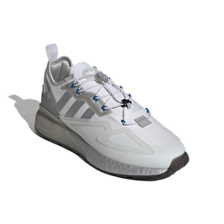 adidas Scarpe da ginnastica unisex ZX 2K Boost Safety First Bianco Bianco Nuvola Argento Metallizzato GY1208