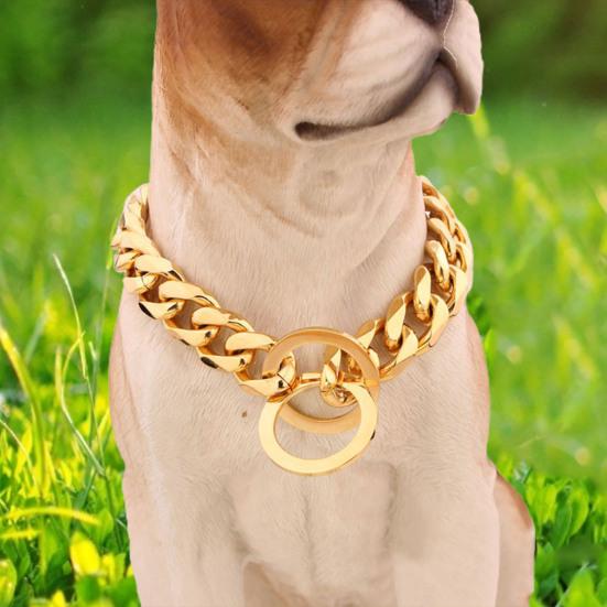 Collar Non-scalable Anti-Chew Stainless Steel Dog Chain Collar for Sports