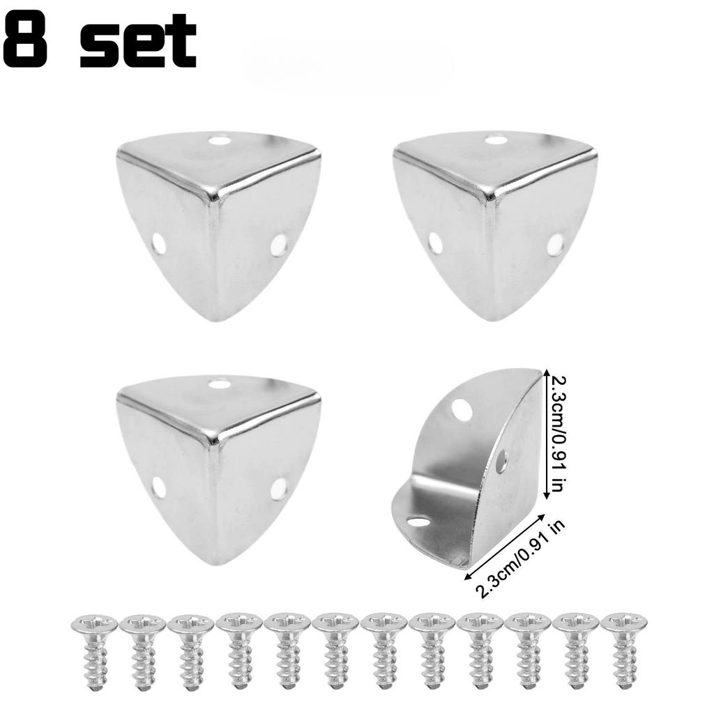 40/4Sets Iron Wooden Crate Corner Protectors for Jewelry Wine Gift Box 3 Holes Corner Protector Guard Decor with Screws Supplies