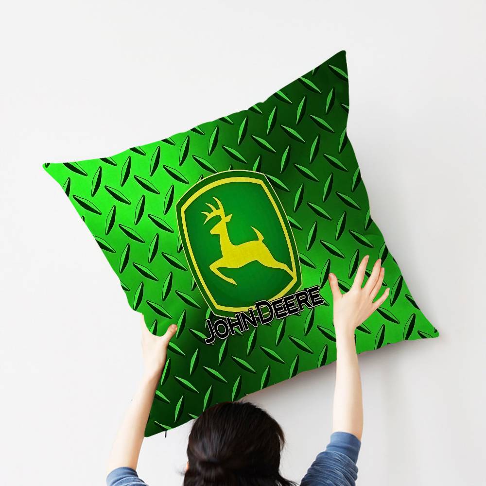 Copricuscino J-John Deere per Attrezzature Agricole Custodia Cuscino da Viaggio per Auto per Divano Auto Regalo di Natale 40X40Cm 45X45Cm