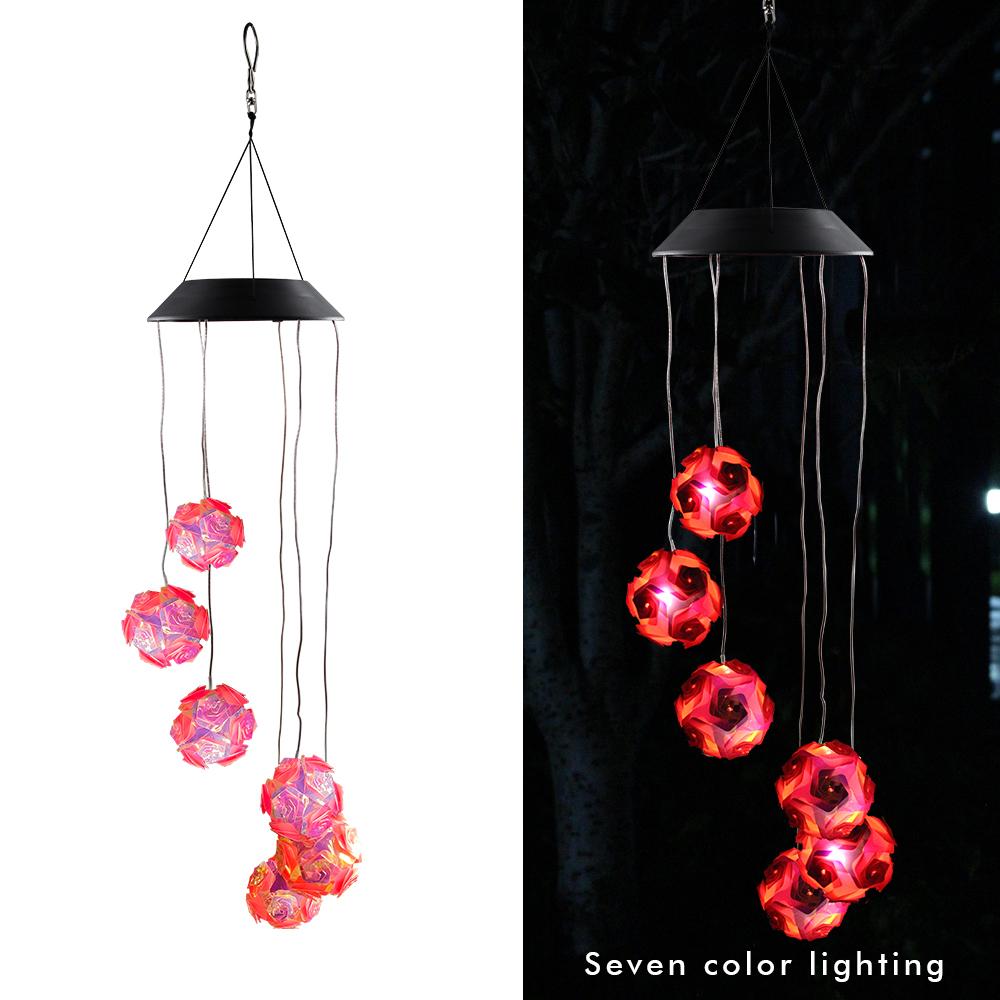 Solar Laser Wind Chime Lights Solar Powered Disco Ball Lamp Landscape Courtyard Lights Waterproof Outdoor Decorative Lamp