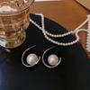 Large Retro 925 Pearl Earrings with Niche Ear Buckles for Women