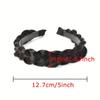 Synthetic Wide Braided Headband For Women Girls 1PC Twist Braid Headband With Two Rows of Grip Teeth Secure Design Black