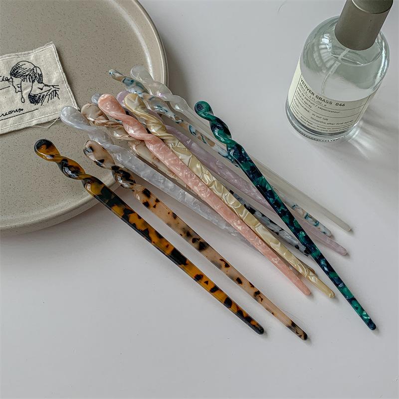 Resin Hair Stick Chinese Hanfu Style Marble Pattern Retro Hairpin Women’s Traditional Hair Jewelry Gift for Her
