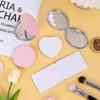 1 Piece Dual Sided Portable Heart Shaped Compact Mirrors Folding Makeup Mirror Travel Size High Definition Pocket Vanity