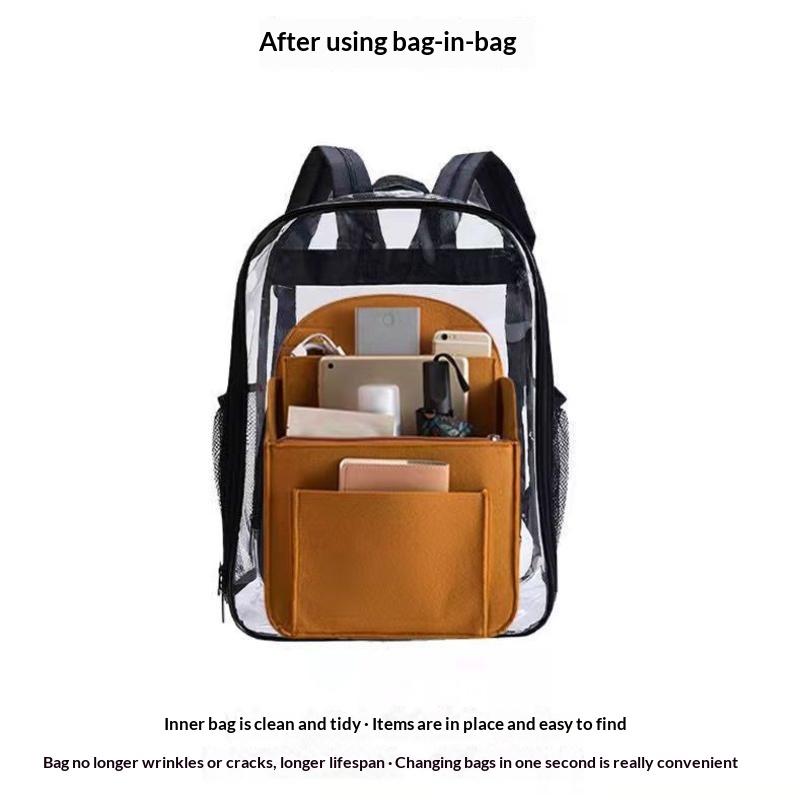 Insert Organisateur de Sac à Dos en Feutre Sac à Compartiments Multiples Doublure Sac dans Sac Grande Capacité Léger Séparateur Pour Voyage École Rangement