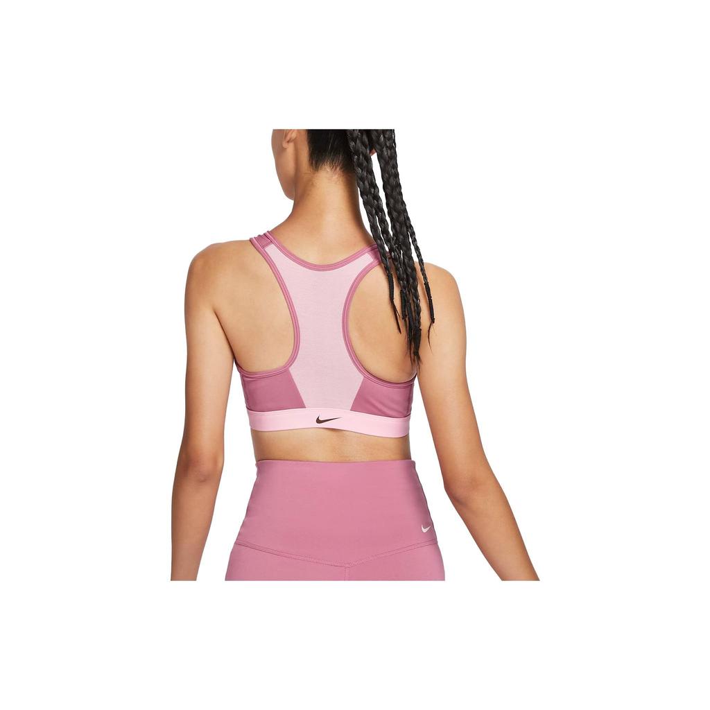 Nike Dri-Fit Colorblock Medium Support Padded Front-Zip Sports Bra Women Underwear Light-Berry FJ7721-634
