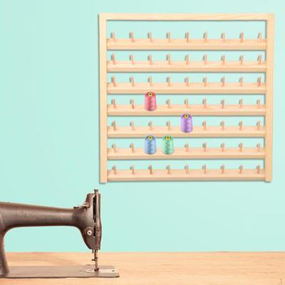 Thread Rack Wooden Holder Sewing Organizer Durable Multipurpose Spool Wall Mounted for