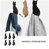 304 Stainless Steel Cat Hook Creative Cartoon Stainless Steel Hooks Adhesive Hooks  Bedroom Use