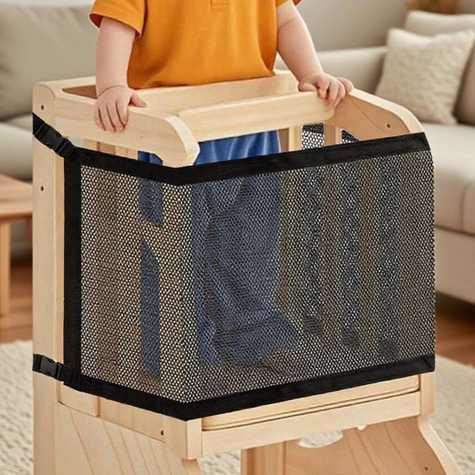 Kids Tower Net Toddler Helper Tower Safety Guard Net 4-Sided Protection Step Tool Mesh Barrier for Playing Studying Security cm