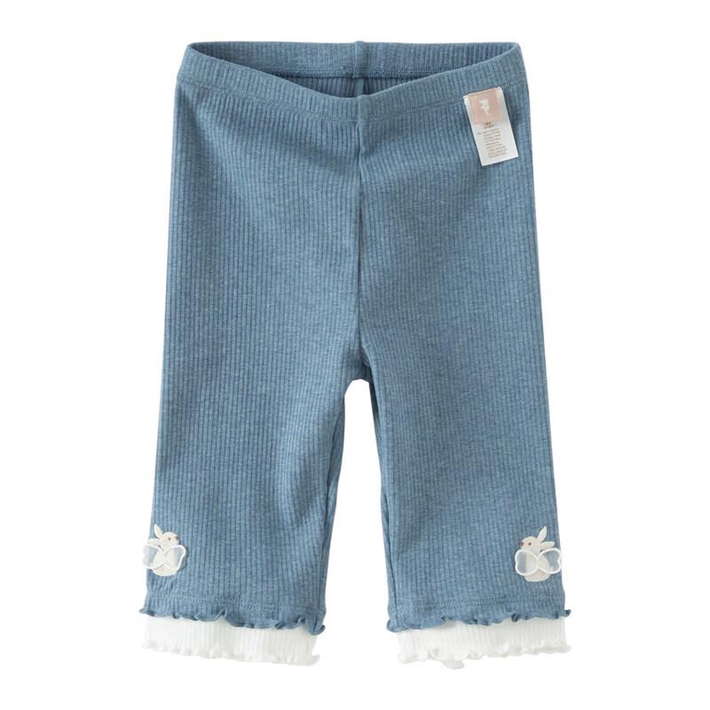 DAVE&BELLA Girls' Summer Knit Faux Two-Piece Capri Leggings
