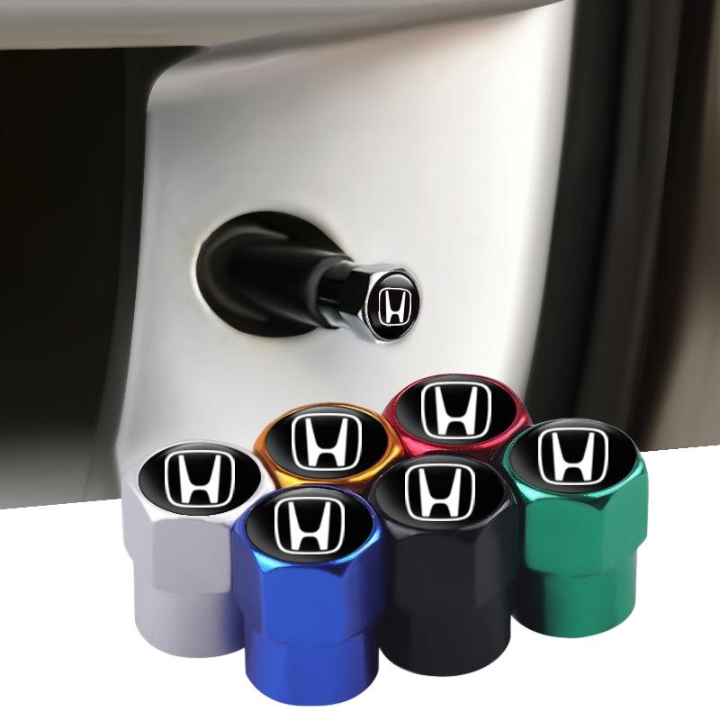 For Honda aride134Pcs Metal Tire Valve Cap Car Tyre Air Stems Cover Accessories For Honda Civic FIT Accord Prelude CRV 5th City CRZ CRX Jazz HRV