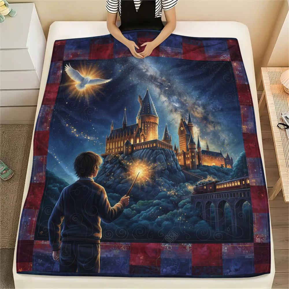 1Pc Cartoon Print Flannel Blanket, High Quality Comfortable for All Seasons, Home Decor, Warmth and Comfort, Perfect for Christmas Birthday Gift